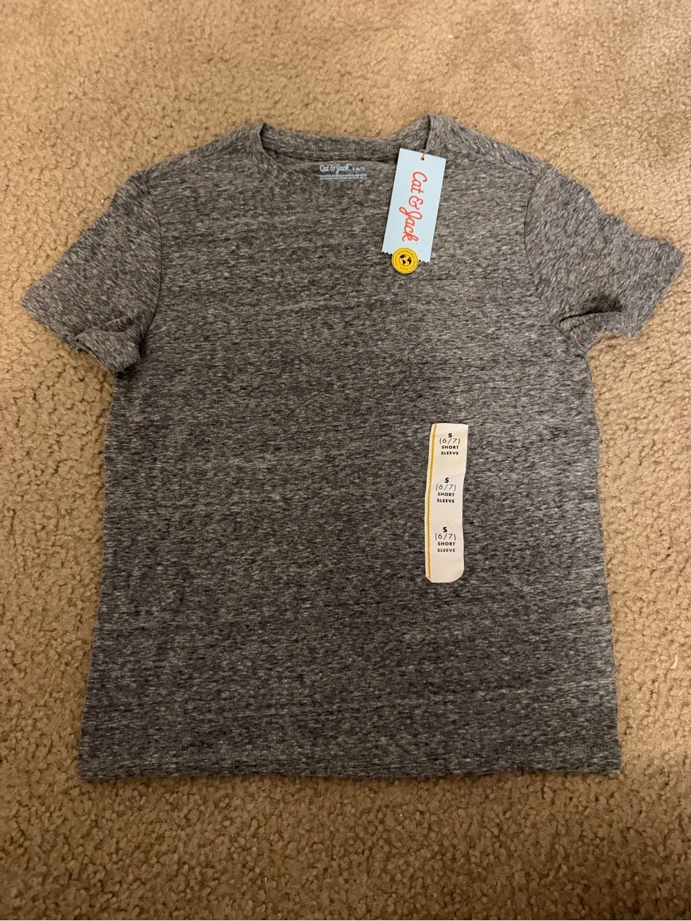Cat & Jack Short Sleeve Crewneck Tee - Heather Gray